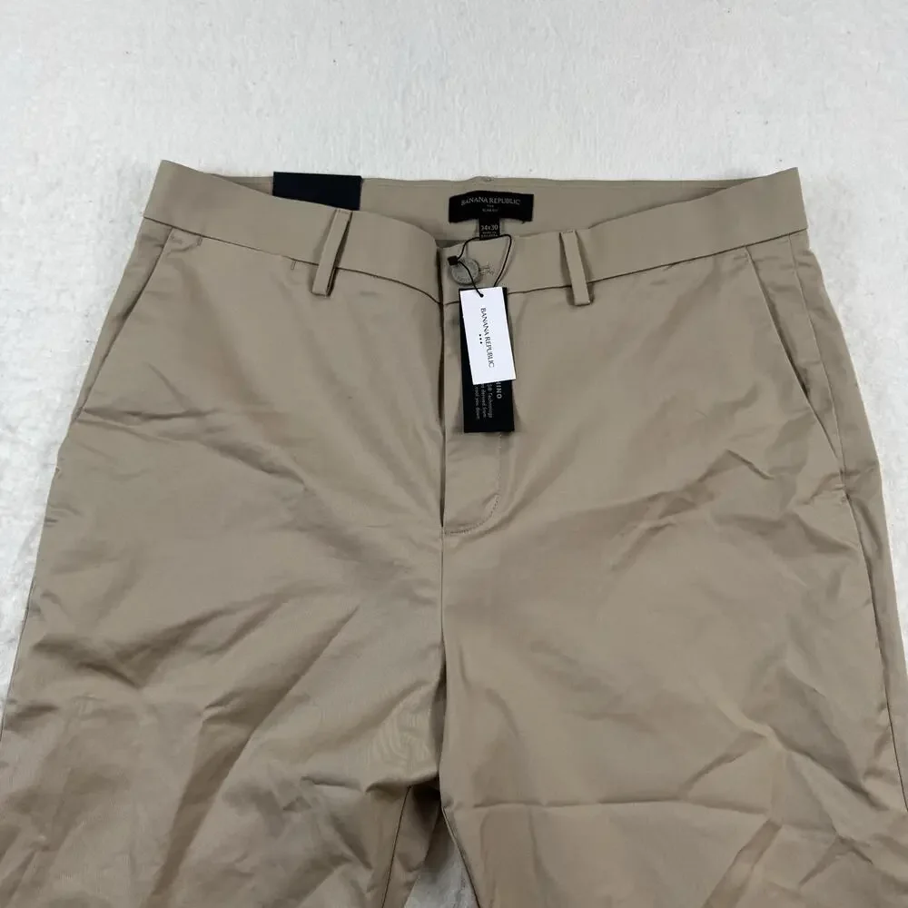 Banana Republic Pants Mens Size 34x30 Beige Core Temp Chino Slim Fit Stretch